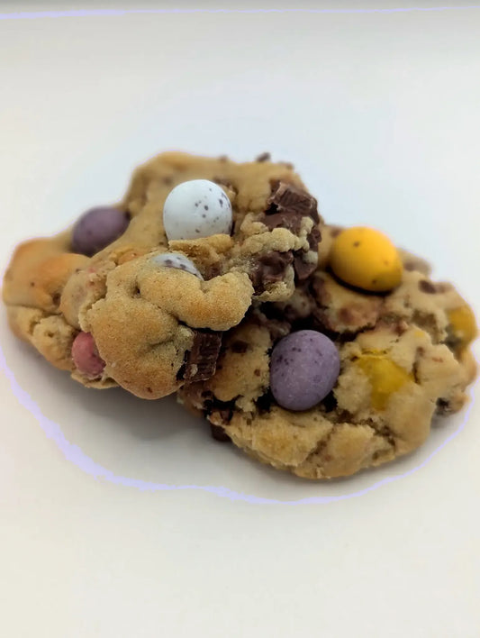 Bakes by Bear cookies stuffed with mini eggs